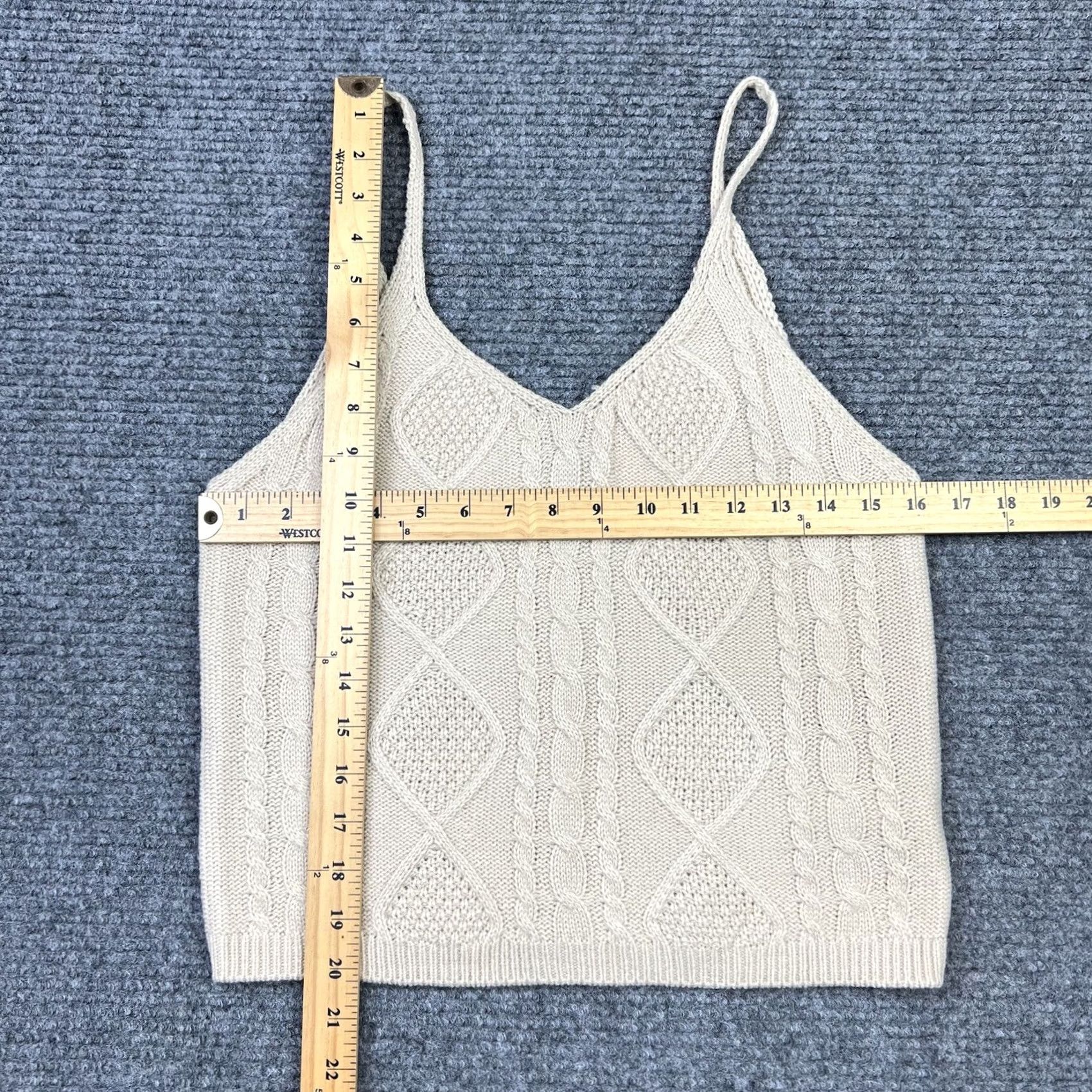 Forever 21 FOREVER 21 Knit Mid-Length V-Neck Sweater Womens S Beige Soft Stretch New With Tag Size S / US 4 / IT 40 - 8 Thumbnail