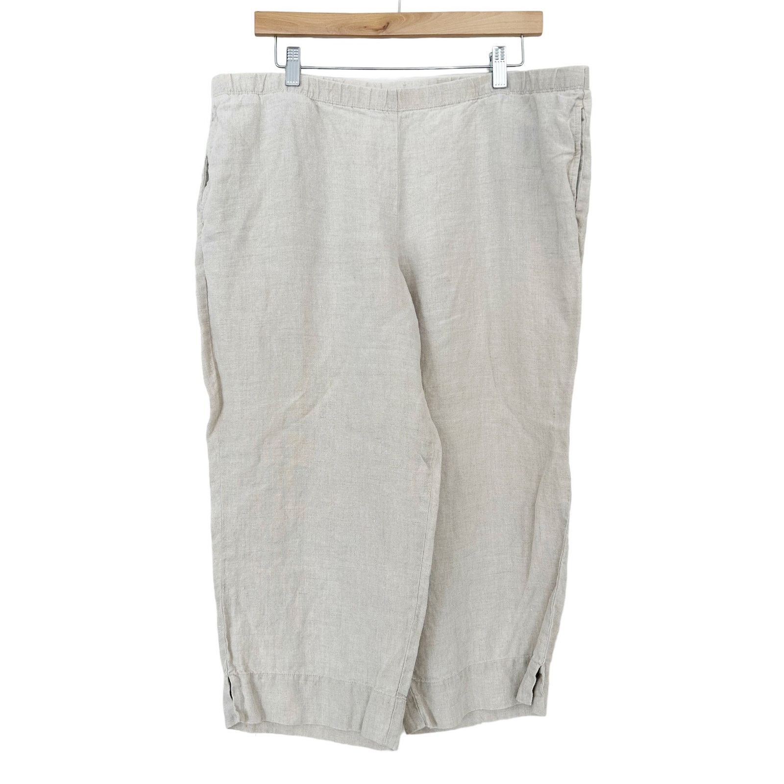 Other J. Jill Tan 100 Percent Linen Pants Sz LP Size 34" / US 12 / IT 48 - 1 Thumbnail