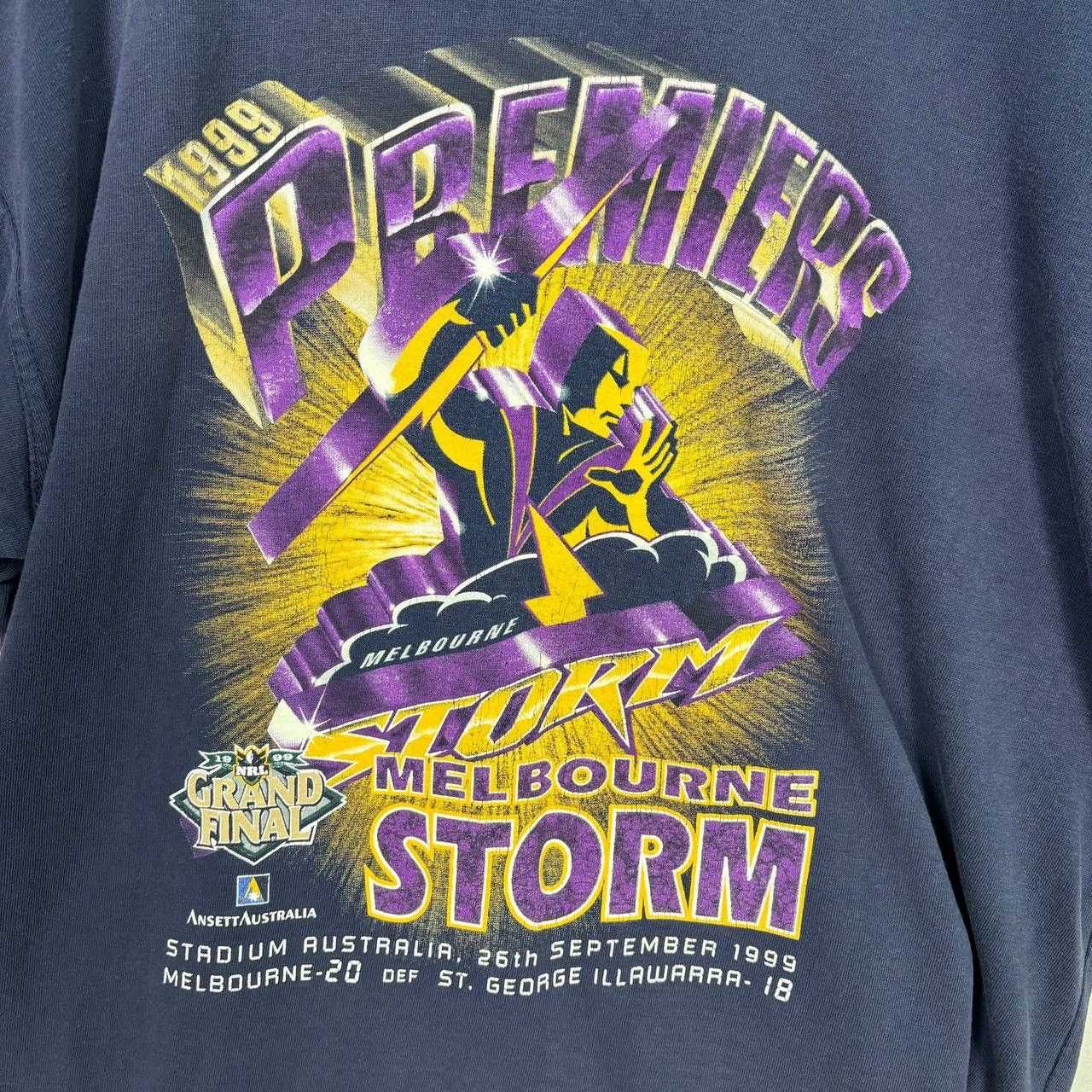 Vintage Vintage 1999 Melbourne Storm Grand Final NRL Rugby Tshirt Size US XL / EU 56 / 4 - 4 Thumbnail