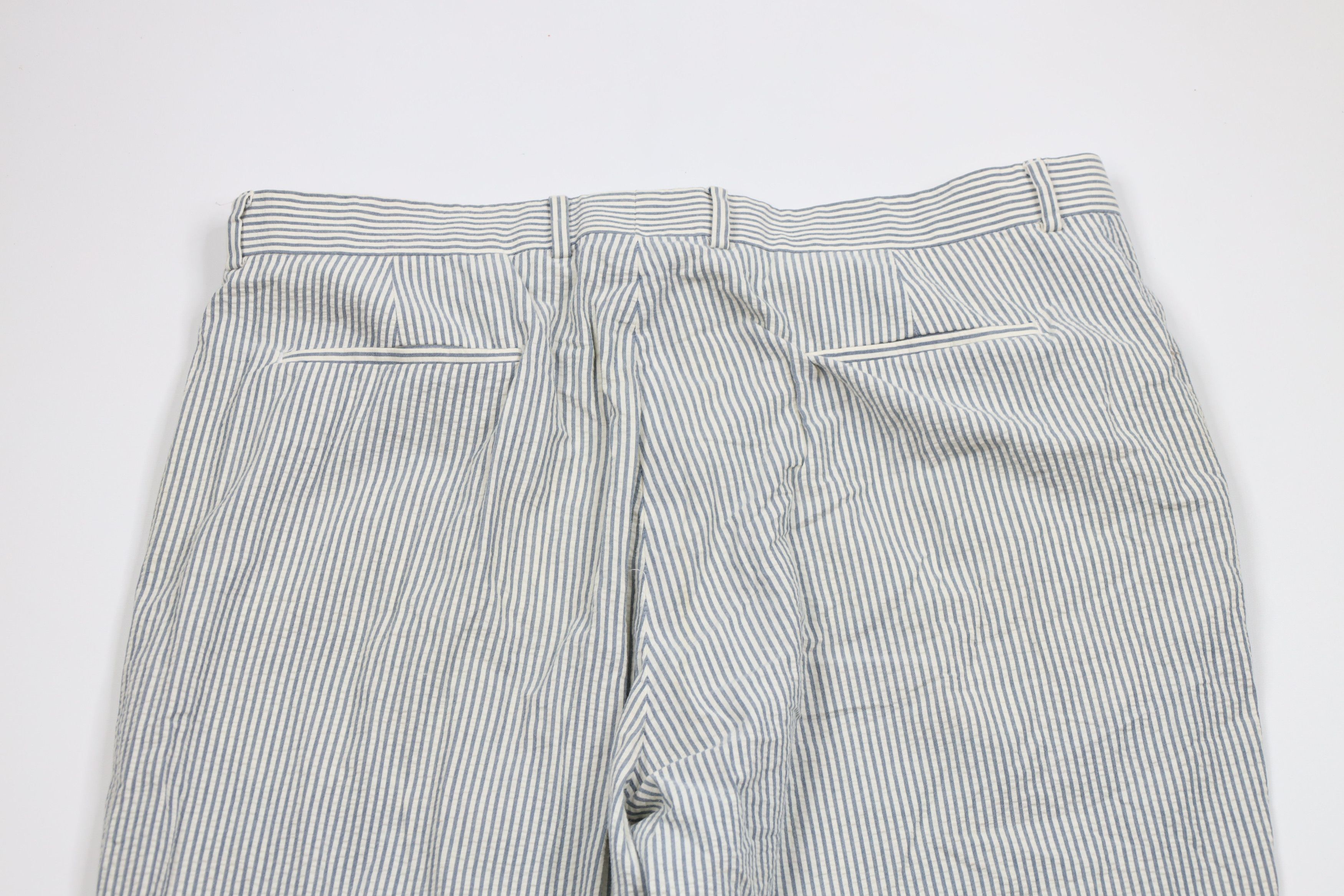 J.Crew × Vintage Vintage 90s J Crew Seersucker Wide Leg Chino Pants Size US 38 / EU 54 - 13 Thumbnail