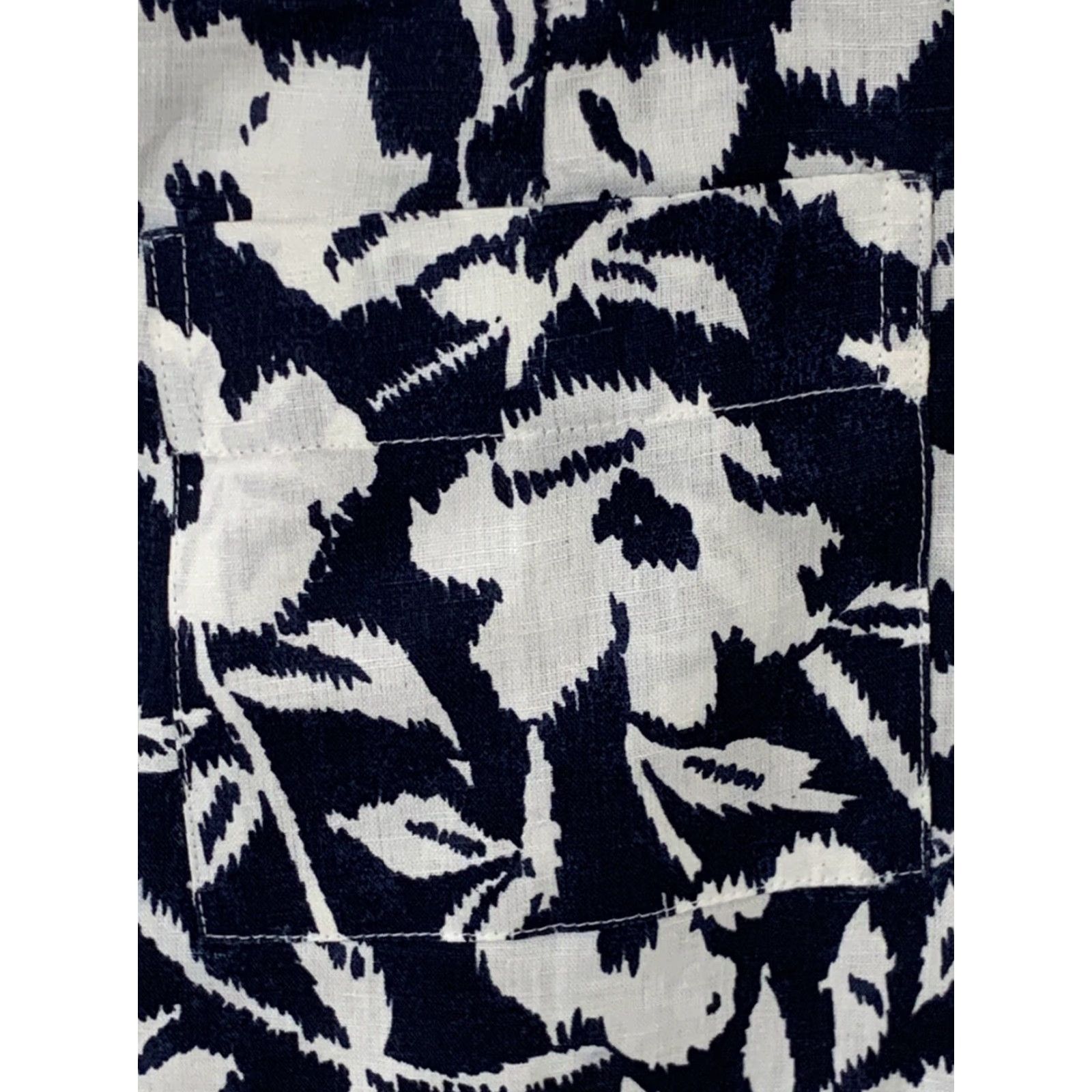 Vintage VINTAGE J. Peterman Linen Blend Skirt A-Line Short Women's Size 6 Blue Floral Tropical Spring Summer Womens Size 28" / US 6 / IT 42 - 3 Thumbnail