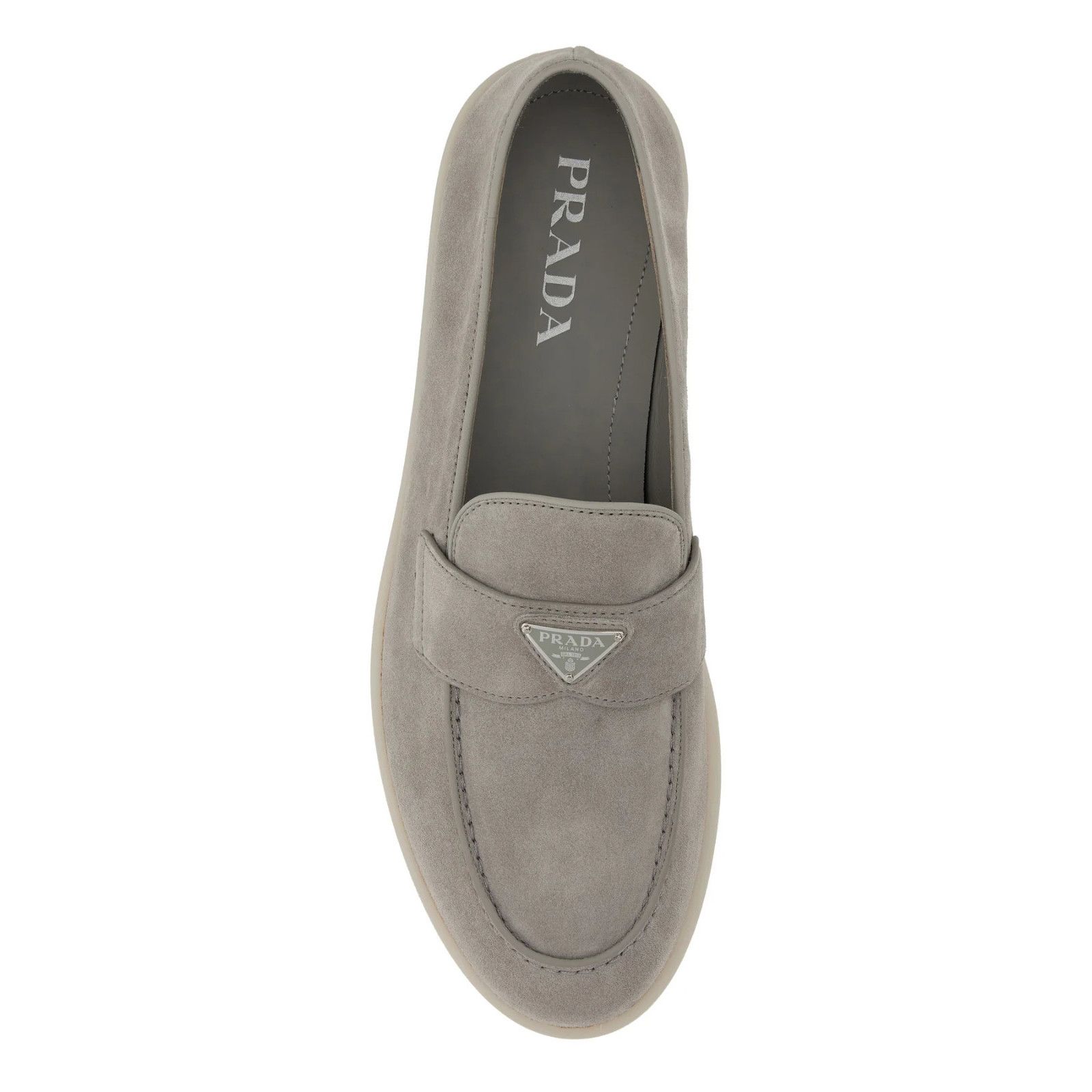 Prada PRADA Gray Suede Loafers New And Authentic (Men's size:8;) Size US 8 / EU 41 - 2 Thumbnail