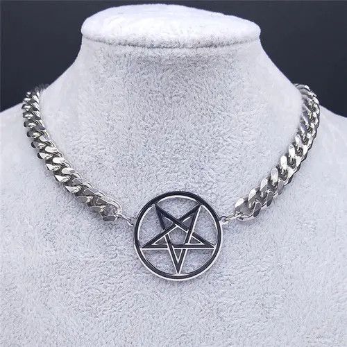 Jewelry Clavicle Cuban Chain Pentagram Necklace Size ONE SIZE - 1 Thumbnail