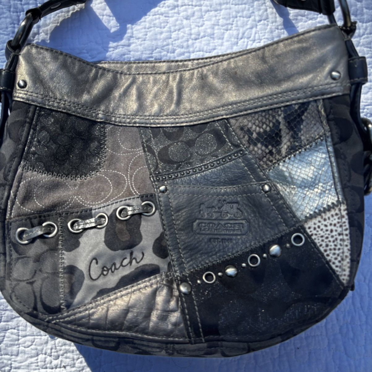 Coach black and gray patchwork coach bag Size ONE SIZE - 2 Thumbnail