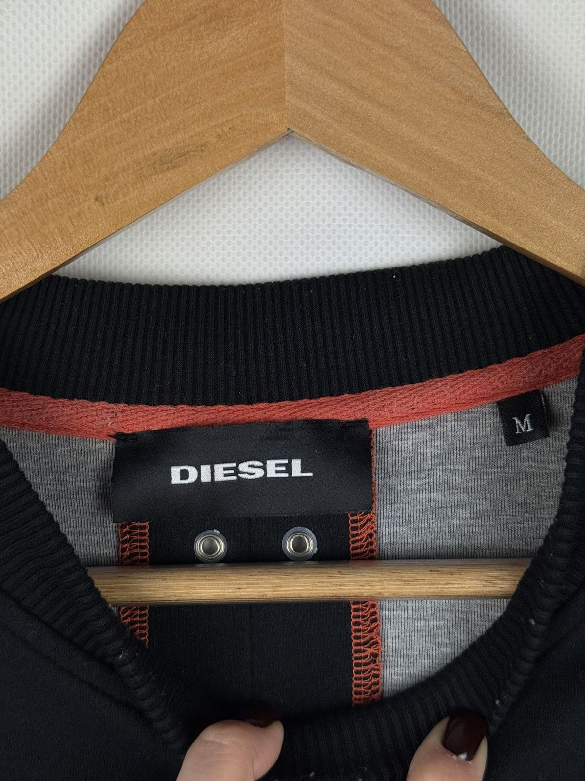 Diesel Diesel Men’s Crewneck Studded Grunge Sweatshirt Pullover Size US M / EU 48-50 / 2 - 8 Thumbnail