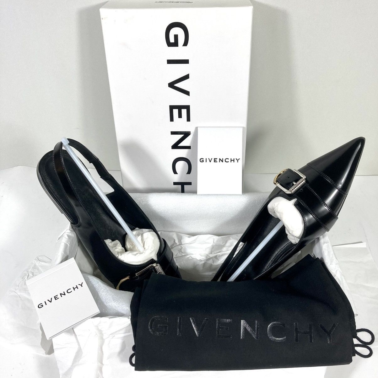 Givenchy Givenchy Voyou Pointed Toe Slingback Ballet Flat Black 39.5 Size US 8.5 / IT 38.5 - 18 Thumbnail
