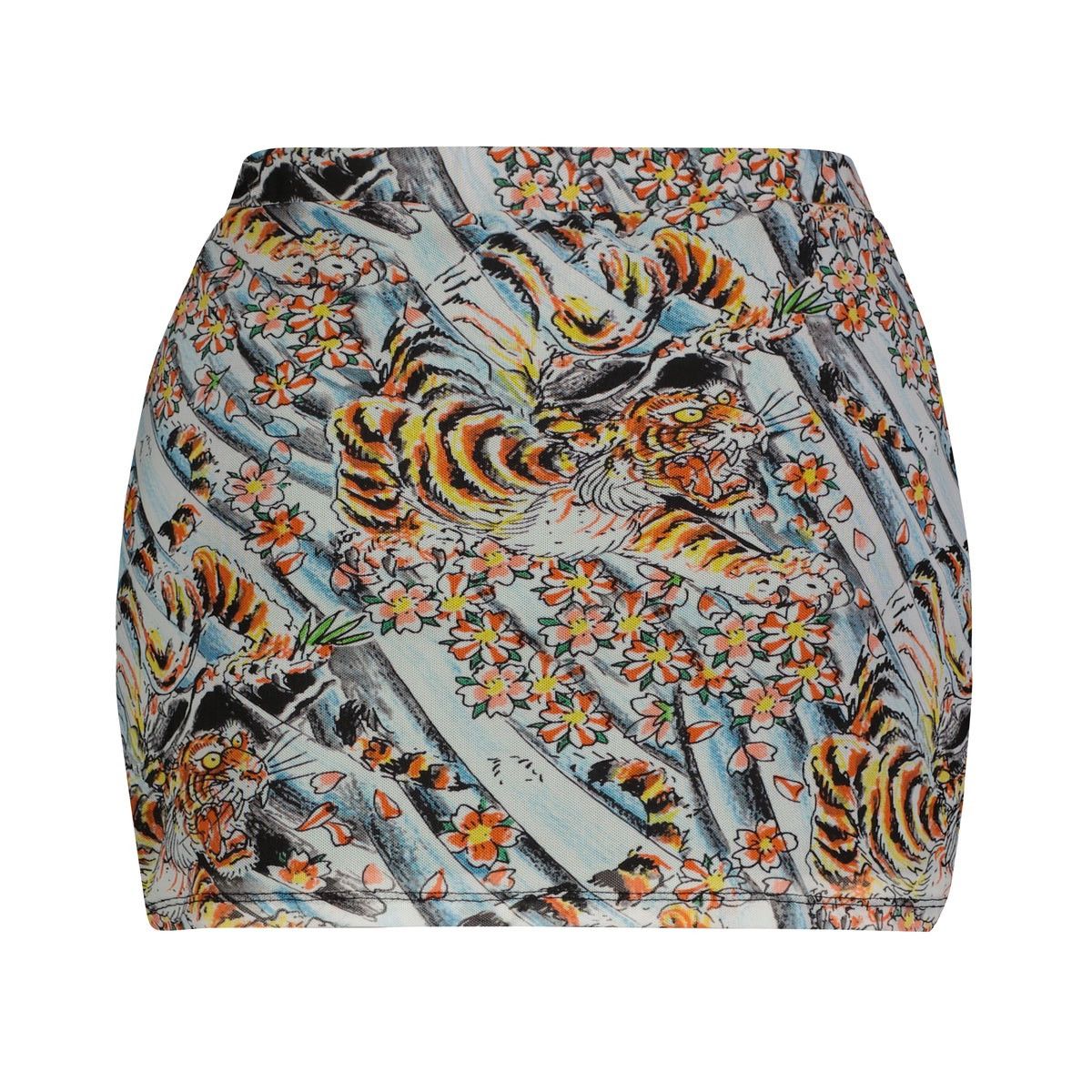 Ed Hardy Ed Hardy Tiger Print Mesh Mini Skirt Size 30" / US 8 / IT 44 - 1 Thumbnail