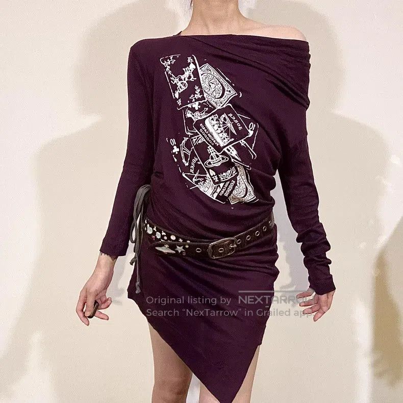 Vivienne Westwood Vivienne Westwood Poker print irregular T-shirt dress, wit Size M / US 6-8 / IT 42-44 - 1 Thumbnail