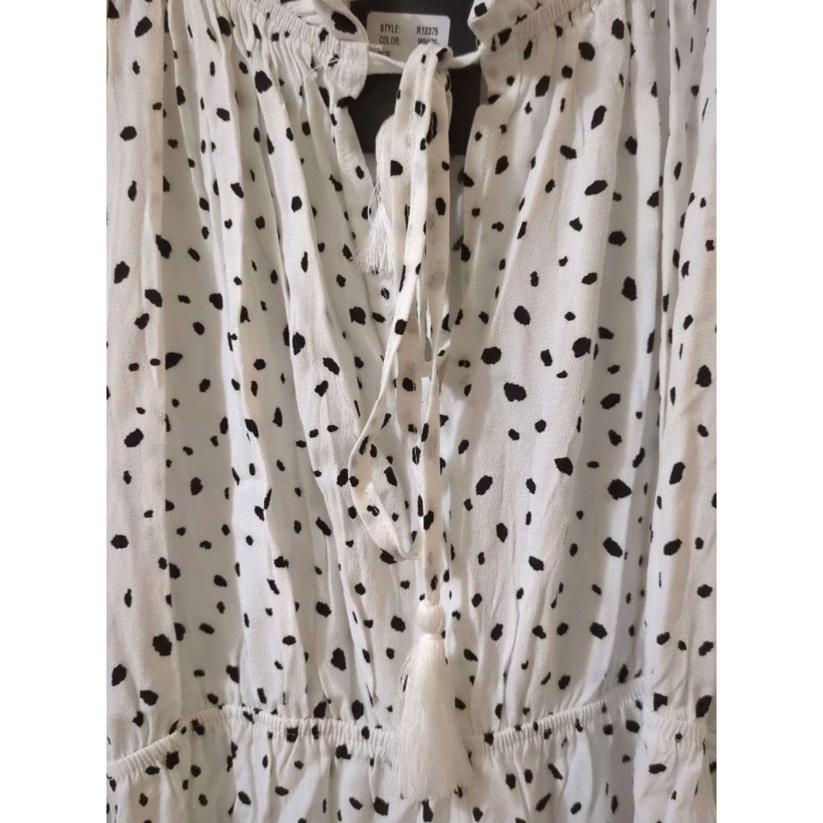 Vintage Blue B Romper Women's Flutter Sleeve Ruffle Print White Black Size L Size 36" / US 14 / IT 50 - 4 Thumbnail