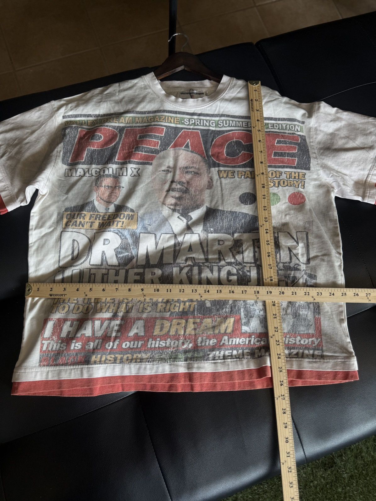 Vale Vale Valley Peace Tee Shirt Red White Size XXL (NEW) Size US XXL / EU 58 / 5 - 8 Thumbnail