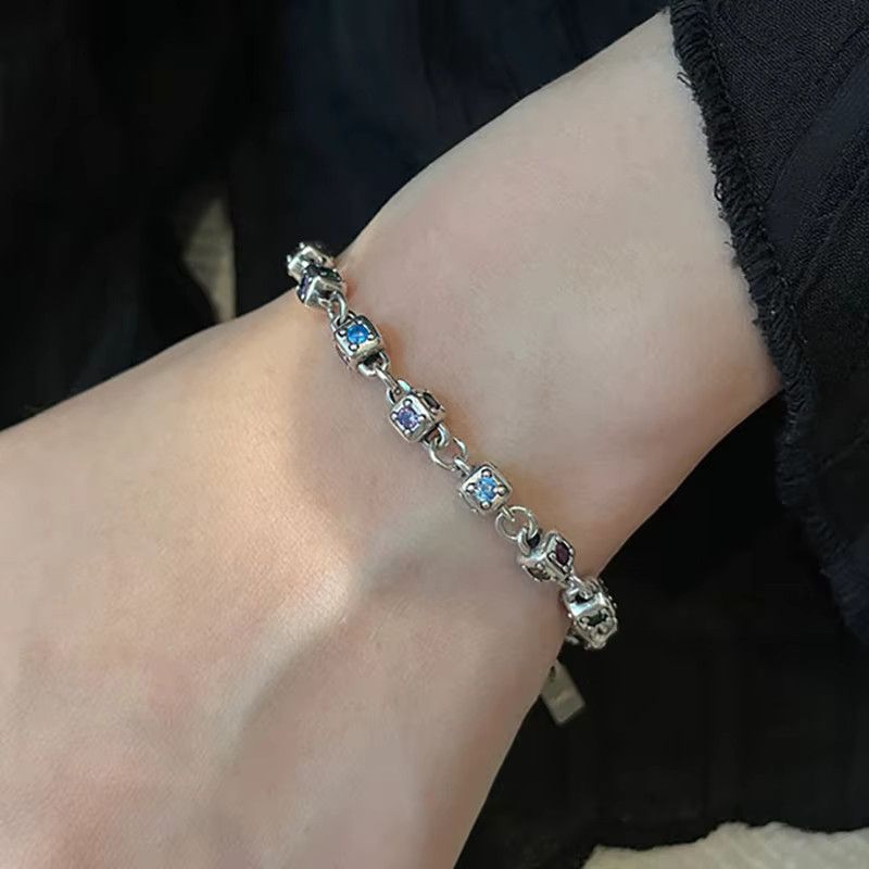 Jewelry Multicolor Zircons Chain Bracelet Size ONE SIZE - 3 Thumbnail