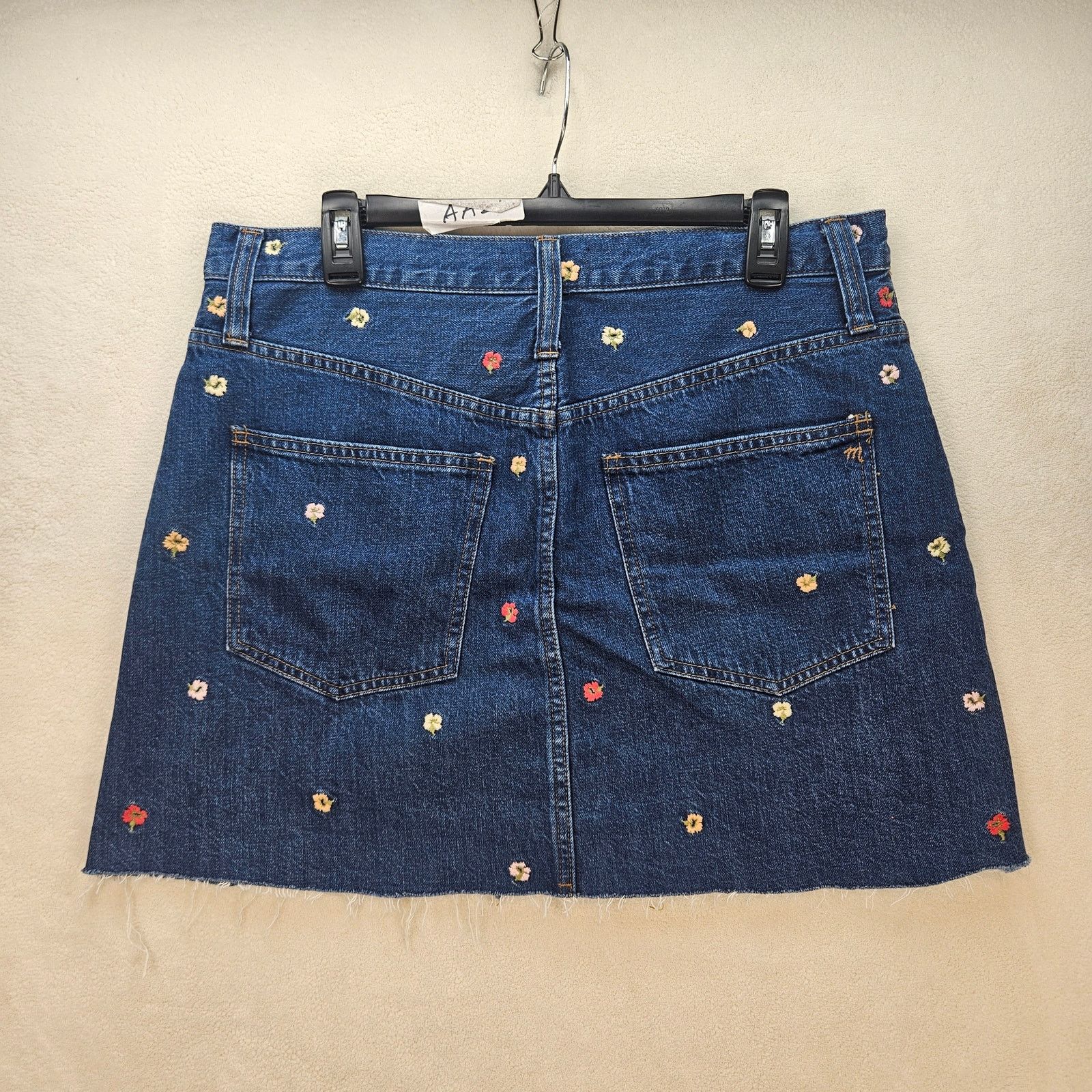 Madewell MADEWELL WOMEN'S 31 RIGID DENIM A-LINE MEDIUM WASH BLUE SKIR Size 31" - 5 Thumbnail