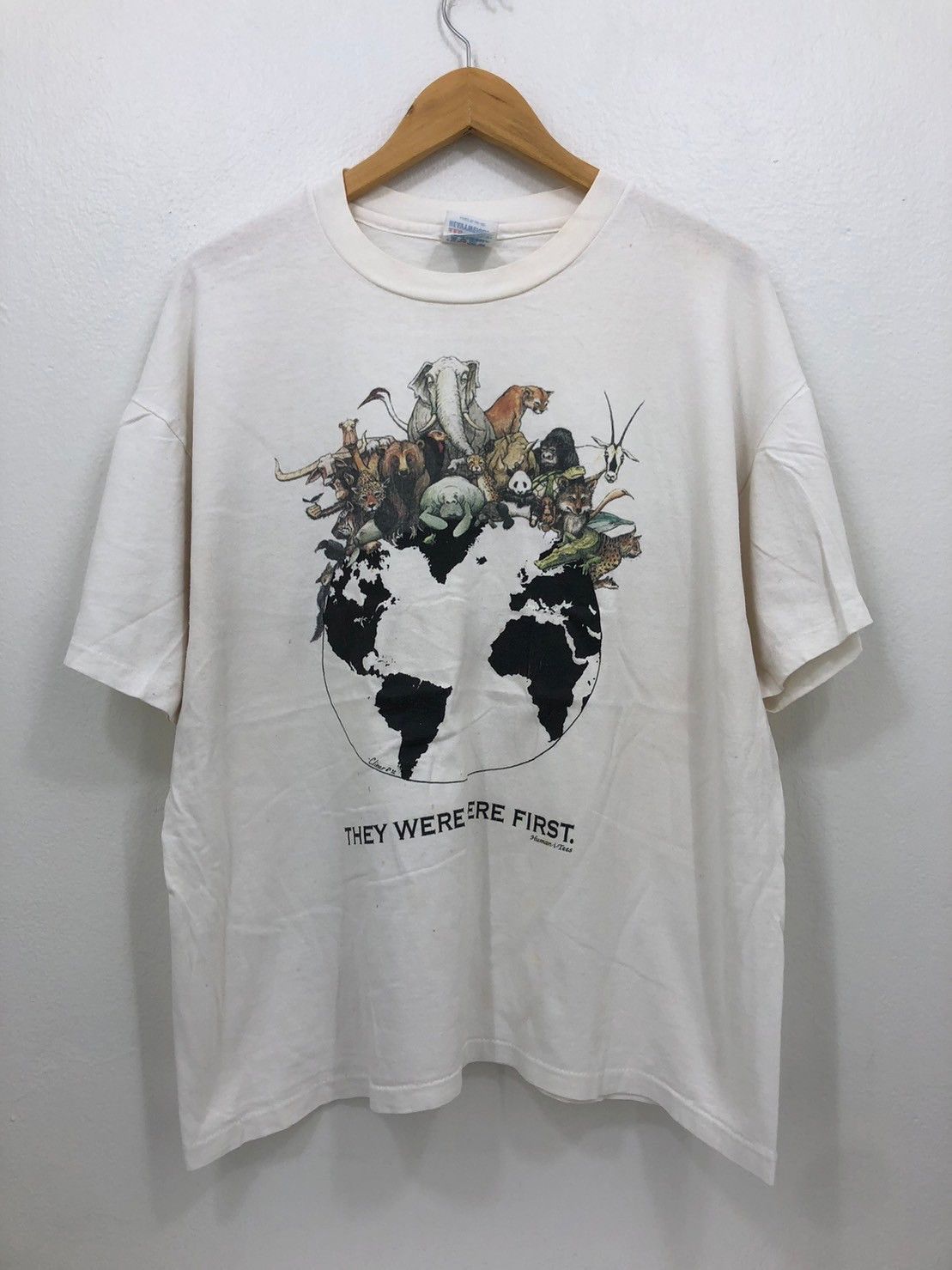Vintage Vintage 90's Earth Day They Were Here First Animals wts01 Size US XL / EU 56 / 4 - 2 Thumbnail