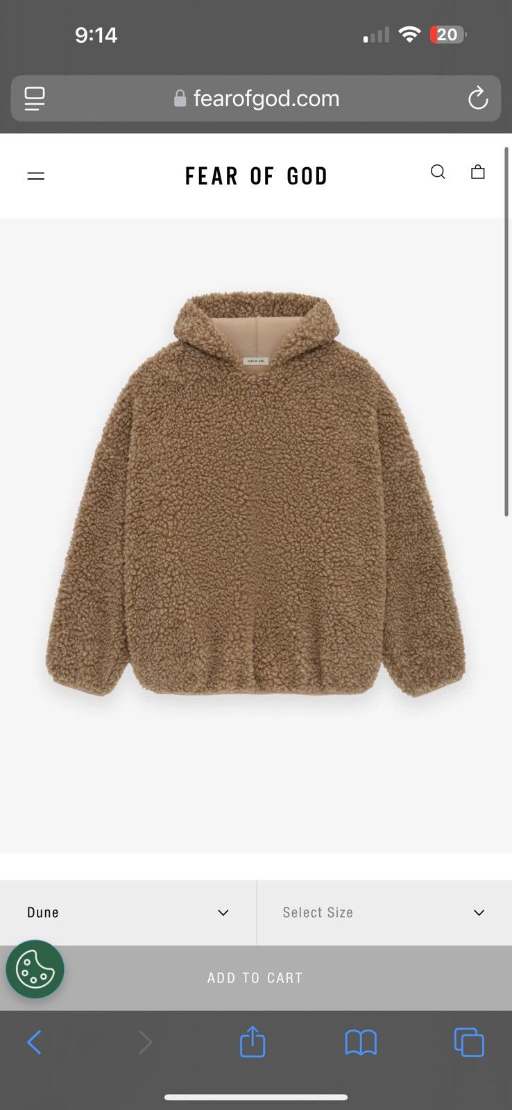 Fear of God Fear of God Polar Fleece Hoodie Size US XS / EU 42 / 0 - 24 Thumbnail
