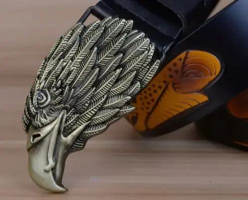 Japanese Brand × Vintage Eagle Buckle Vintage Genuine Leather Belts for Men Size ONE SIZE - 3 Thumbnail
