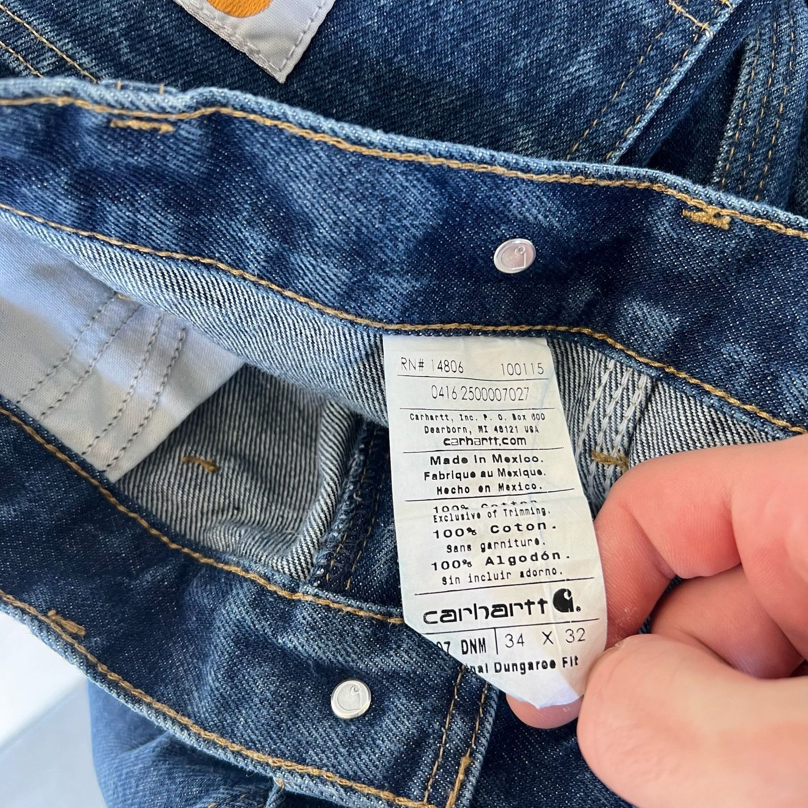 Carhartt × Vintage Carhartt denim blue jeans double knee work carpenter pants Size US 33 - 6 Thumbnail