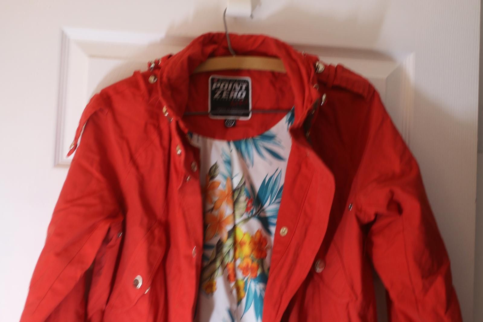 Point Zero Point Zero Red Parka Jacket Floral Hooded Womens Size Small Size S / US 4 / IT 40 - 4 Thumbnail