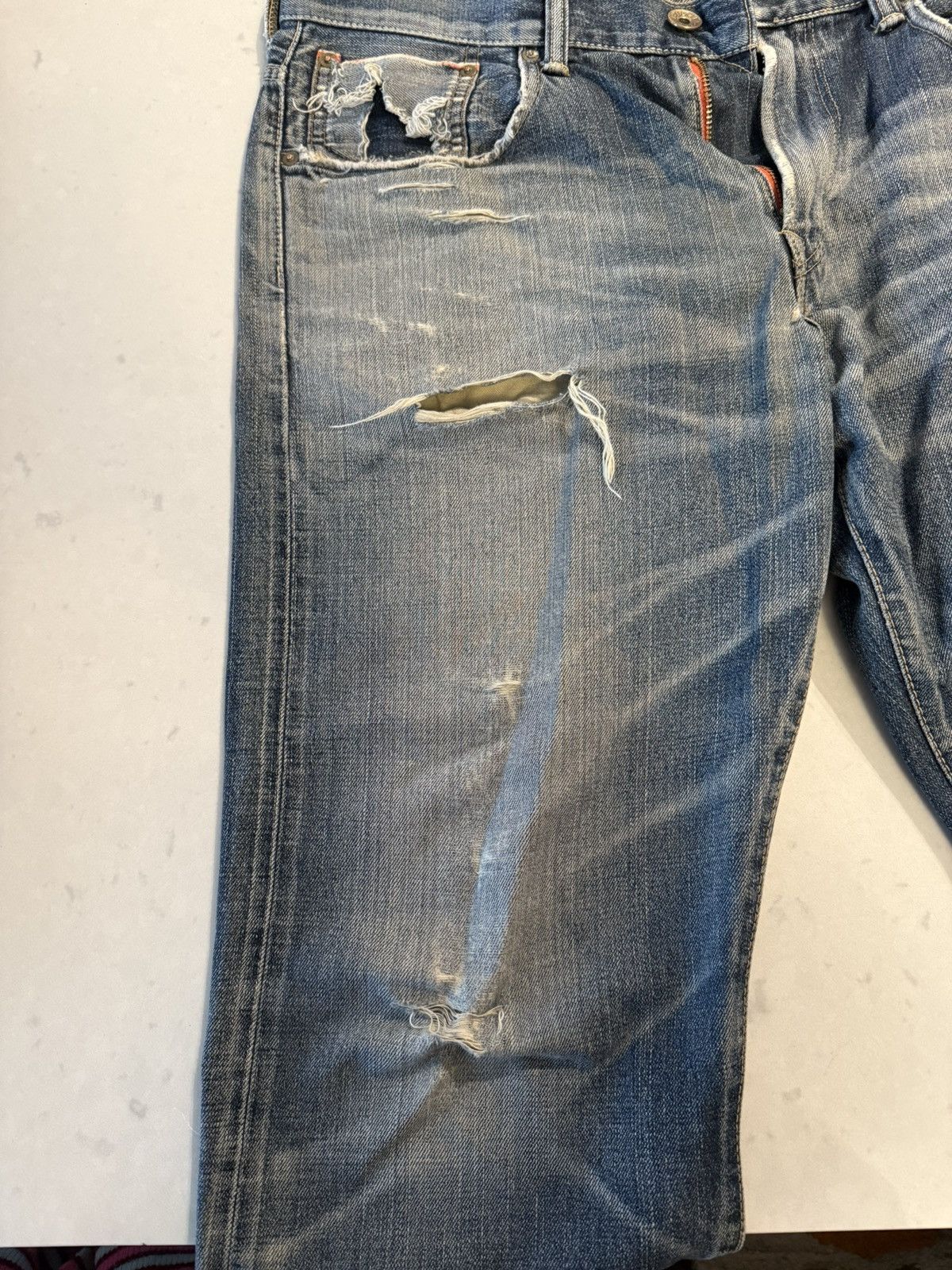 Edwin Vintage Edwin Selvedge Jeans Faded Blue Denim KJ2276 Size US 32 / EU 48 - 13 Thumbnail