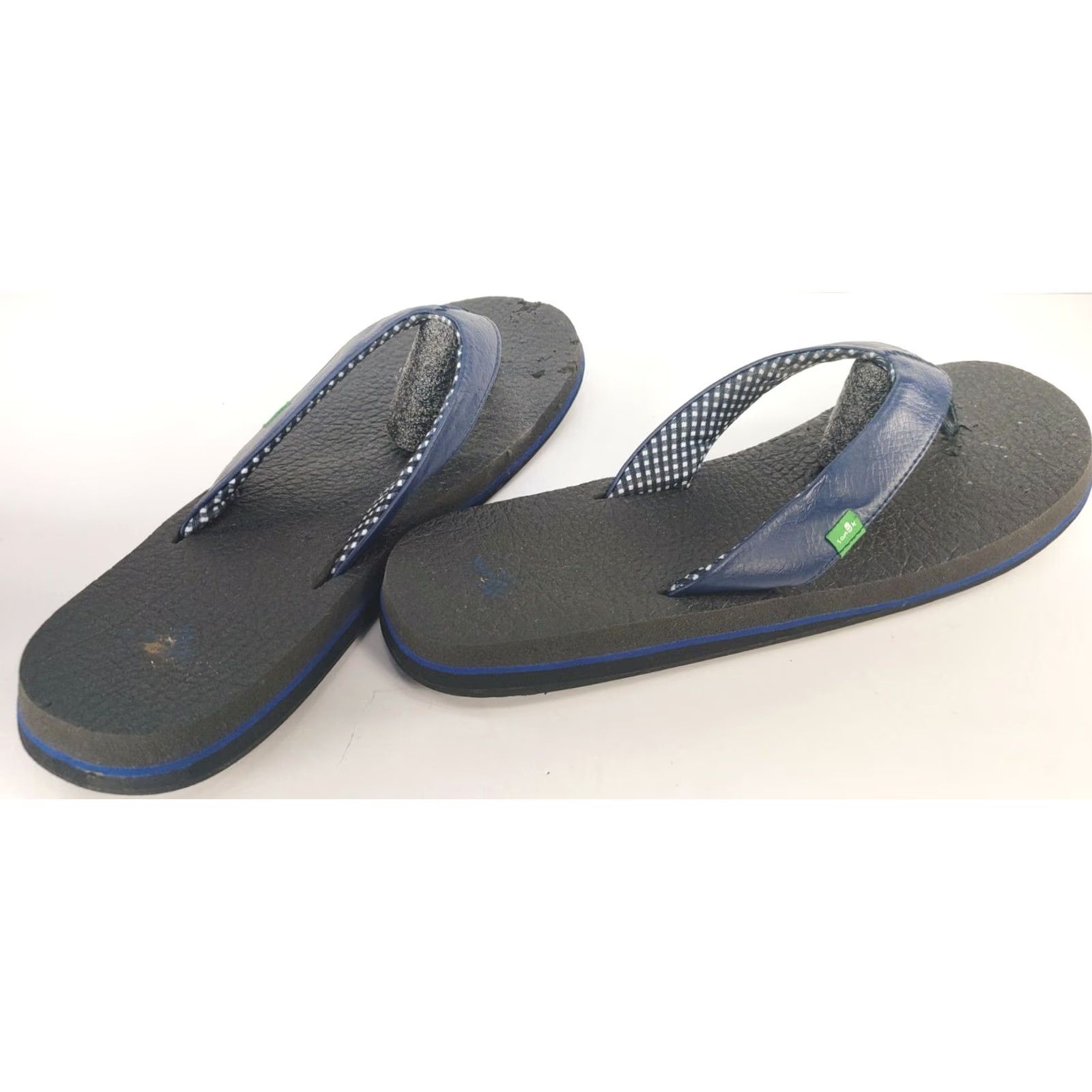 Sanuk Sanuk Sandals Yoga Mat Women 10M Blue Leather Straps Super Comfy Flip Flop Shoes Womens NS Size US 10 / IT 40 - 4 Thumbnail