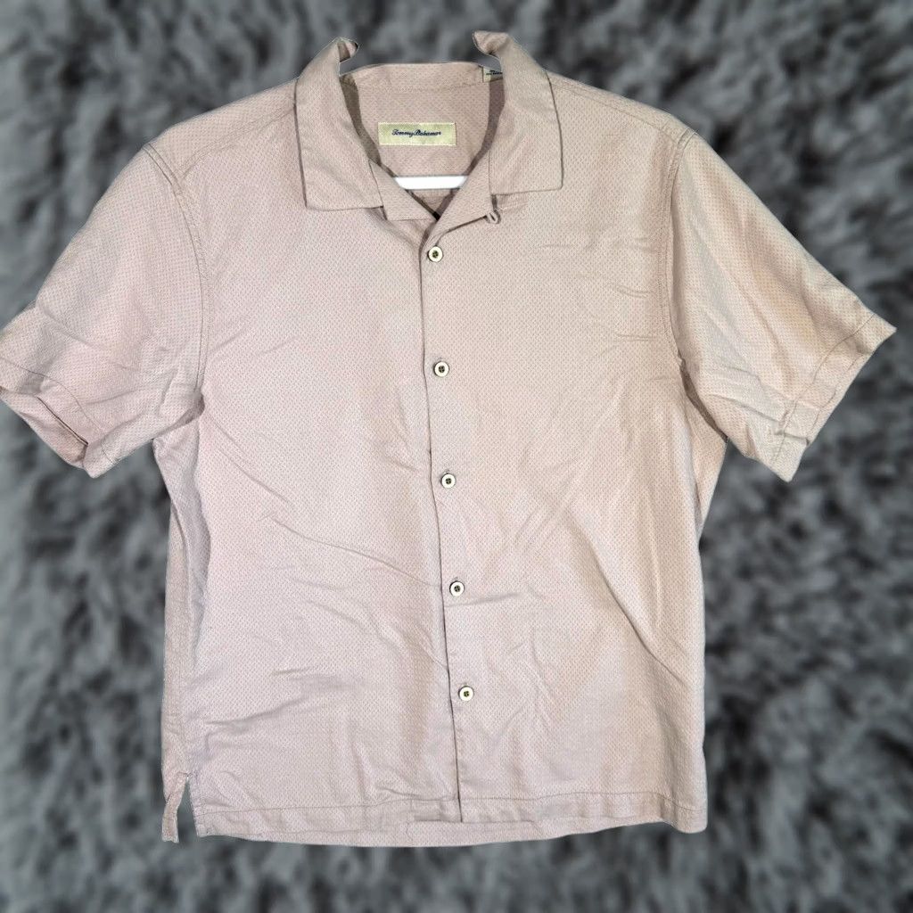 Tommy Bahama Tommy Bahama Shirt Mens Large Silk Blend Short Sleeve Pink Button Up Size US L / EU 52-54 / 3 - 1 Thumbnail