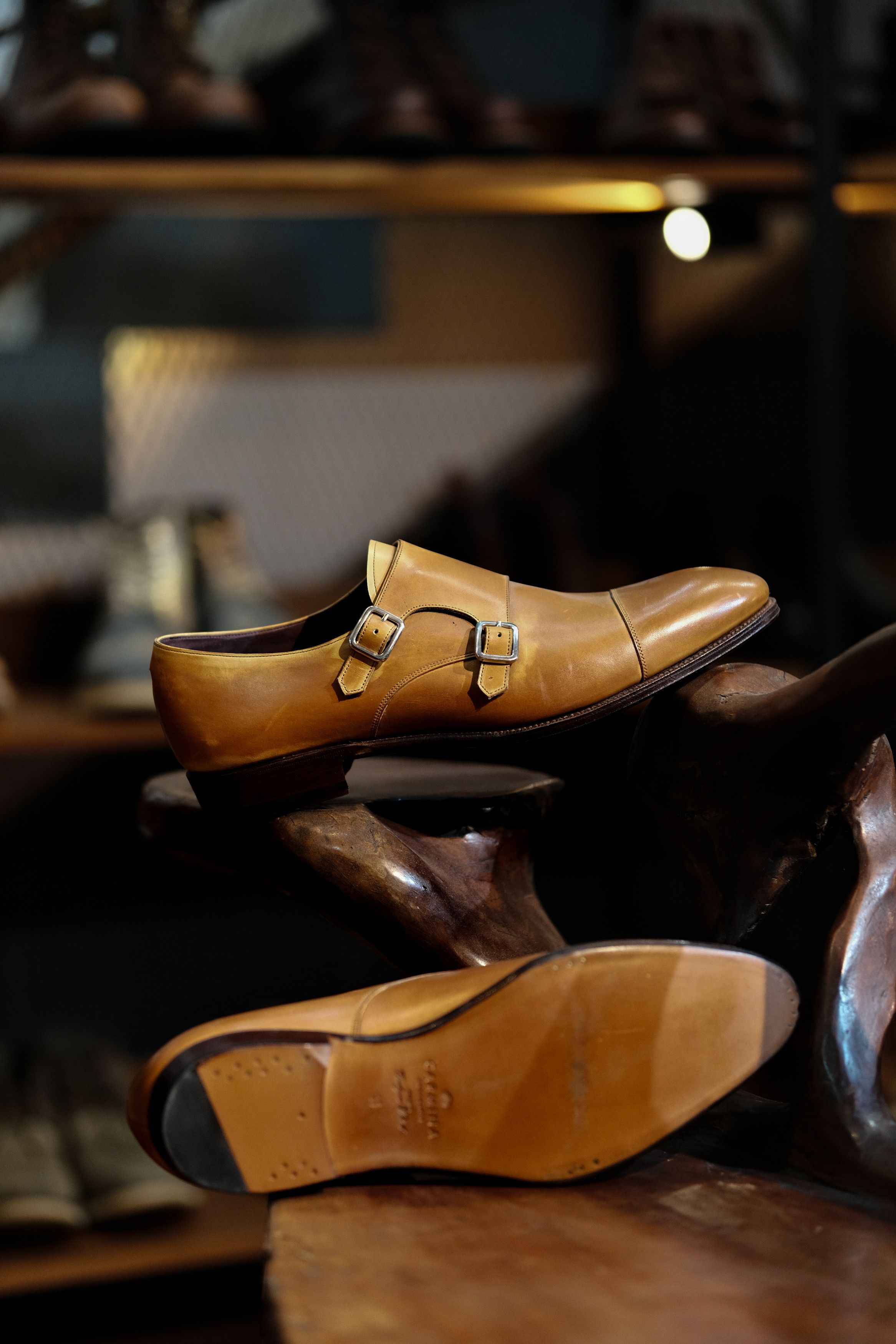 Carmina Carmina Double Monk Strap Shoes in Tan Vegano Size US 11 / EU 44 - 2 Thumbnail