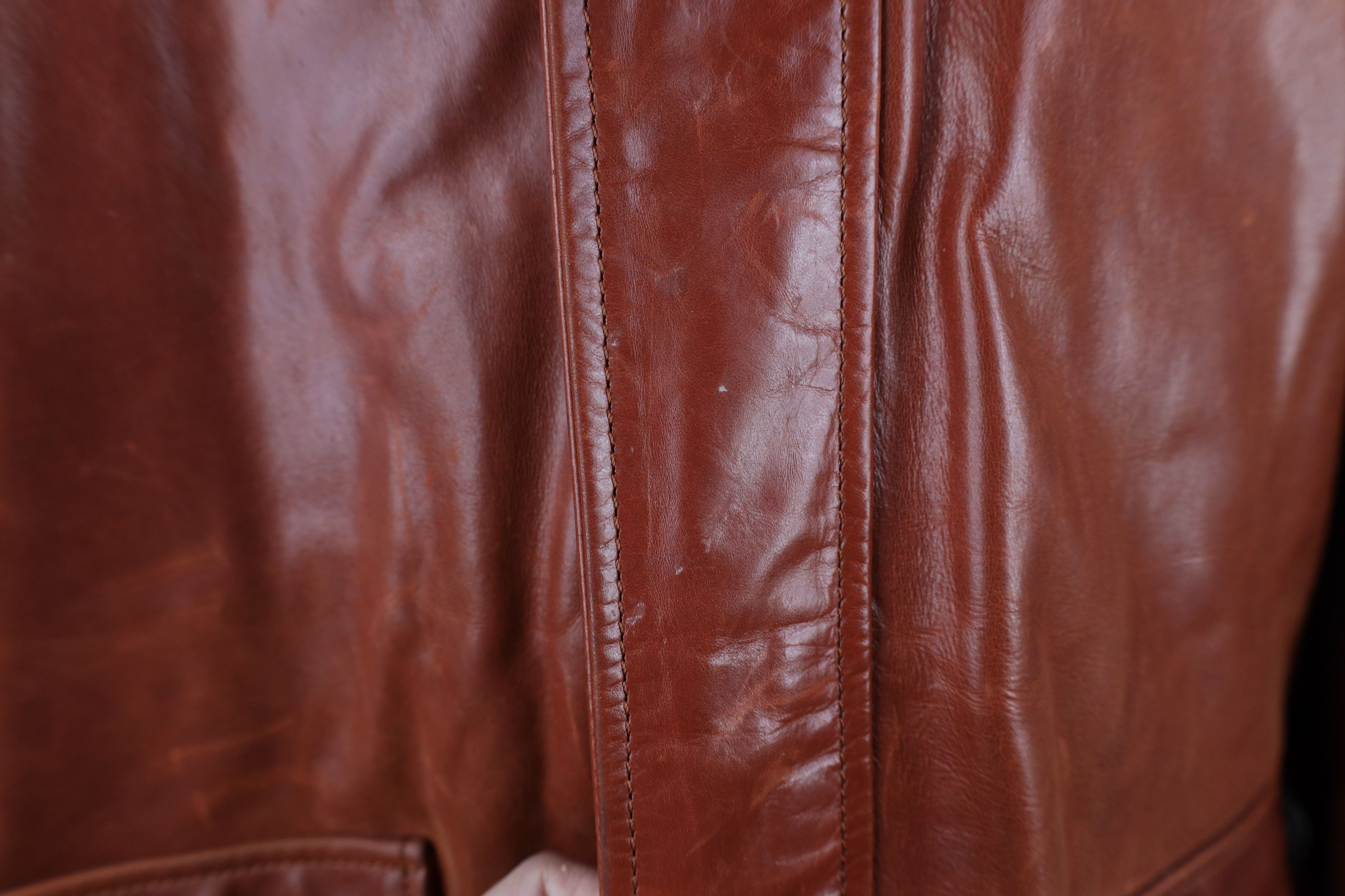 Vintage Inland Leather Leather A2 Bomber Flight Jacket Brown Size US XXL / EU 58 / 5 - 4 Thumbnail
