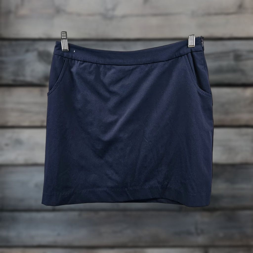 Vintage VINTAGE Monterey Club Womens Skort XL Solid Blue Pockets Side Zip Size ONE SIZE - 1 Thumbnail