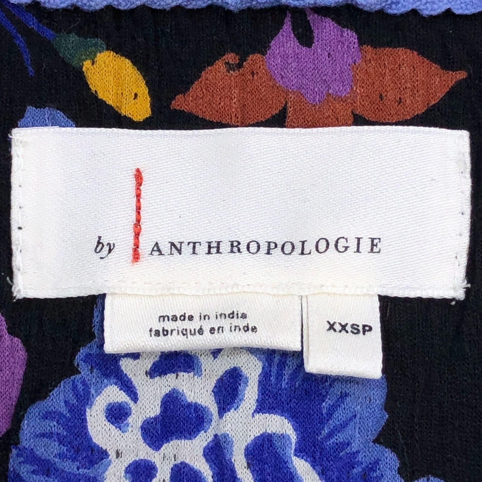 Anthropologie Anthropologie Sz XXSP Top Josie Dolman Sleeve V Neck Floral Size XXS / US 00 / IT 34 - 12 Thumbnail