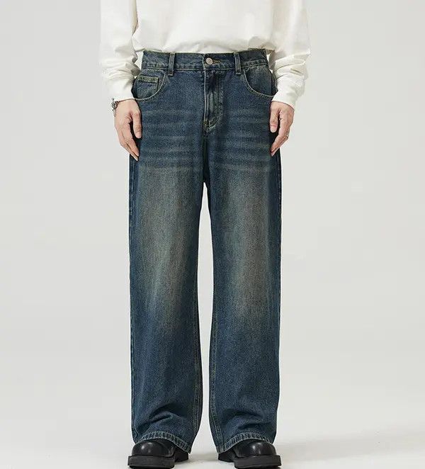 Japanese Brand loose wide-leg washed baggy jeans for men Size US 32 / EU 48 - 1 Thumbnail
