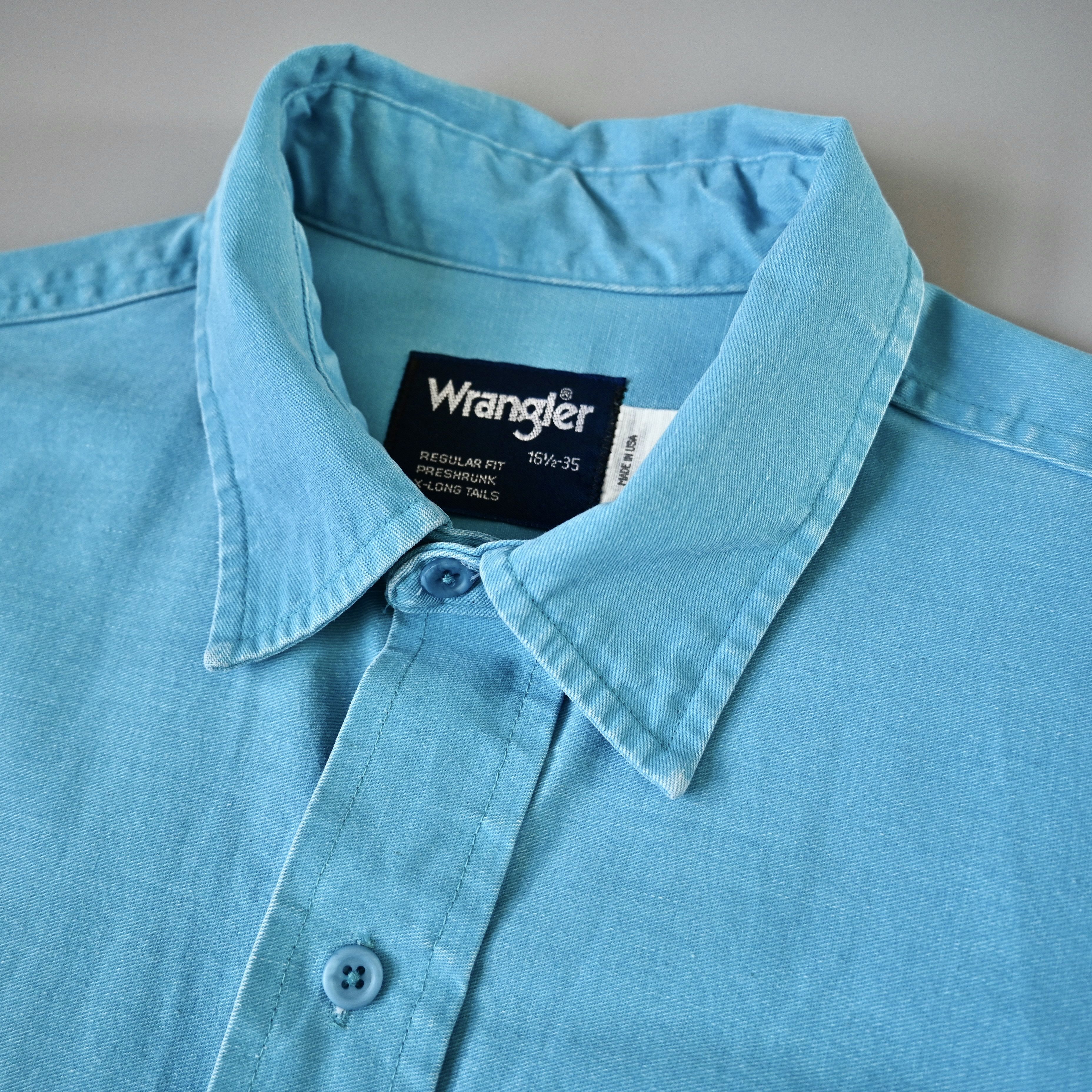 Vintage VTG Wrangler brushpopper shirt Aztec Navajo turquoise 16.5 Size US L / EU 52-54 / 3 - 5 Thumbnail