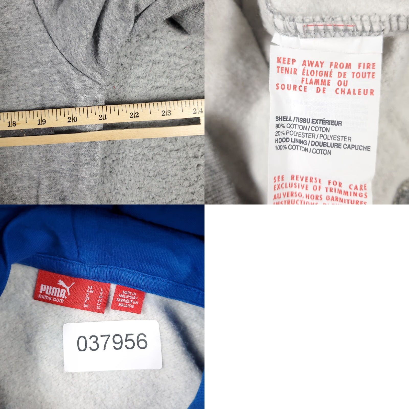 Puma Puma Womens Large Gray Sweater Ladies Pullover Hoodie Sweatshirt Size L / US 10 / IT 46 - 8 Thumbnail