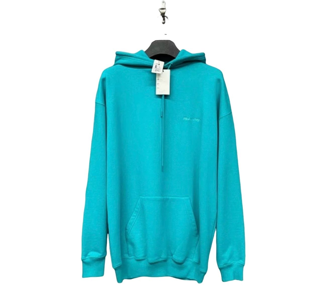 Balenciaga Balenciaga Teal Embroidered Logo Hoodie XS Size XS / US 0-2 / IT 36-38 - 1 Thumbnail