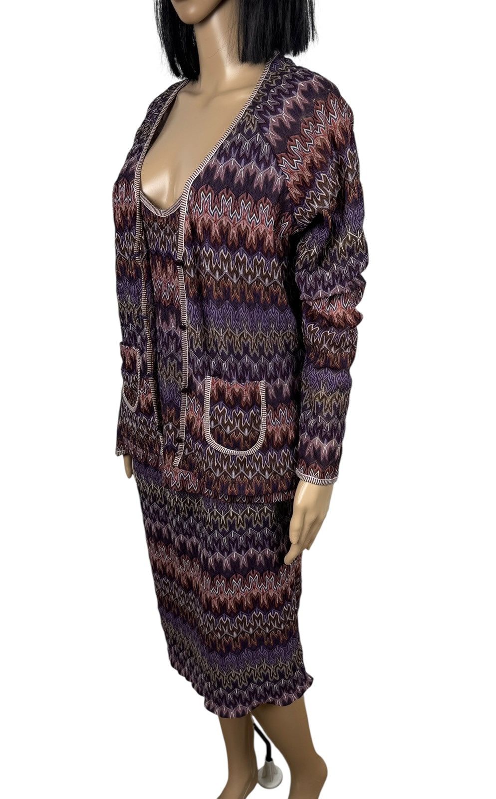 Missoni Missoni Knit Skirt Suit 3 Peace Cardigan Tank Top size L Size L / US 10 / IT 46 - 3 Thumbnail