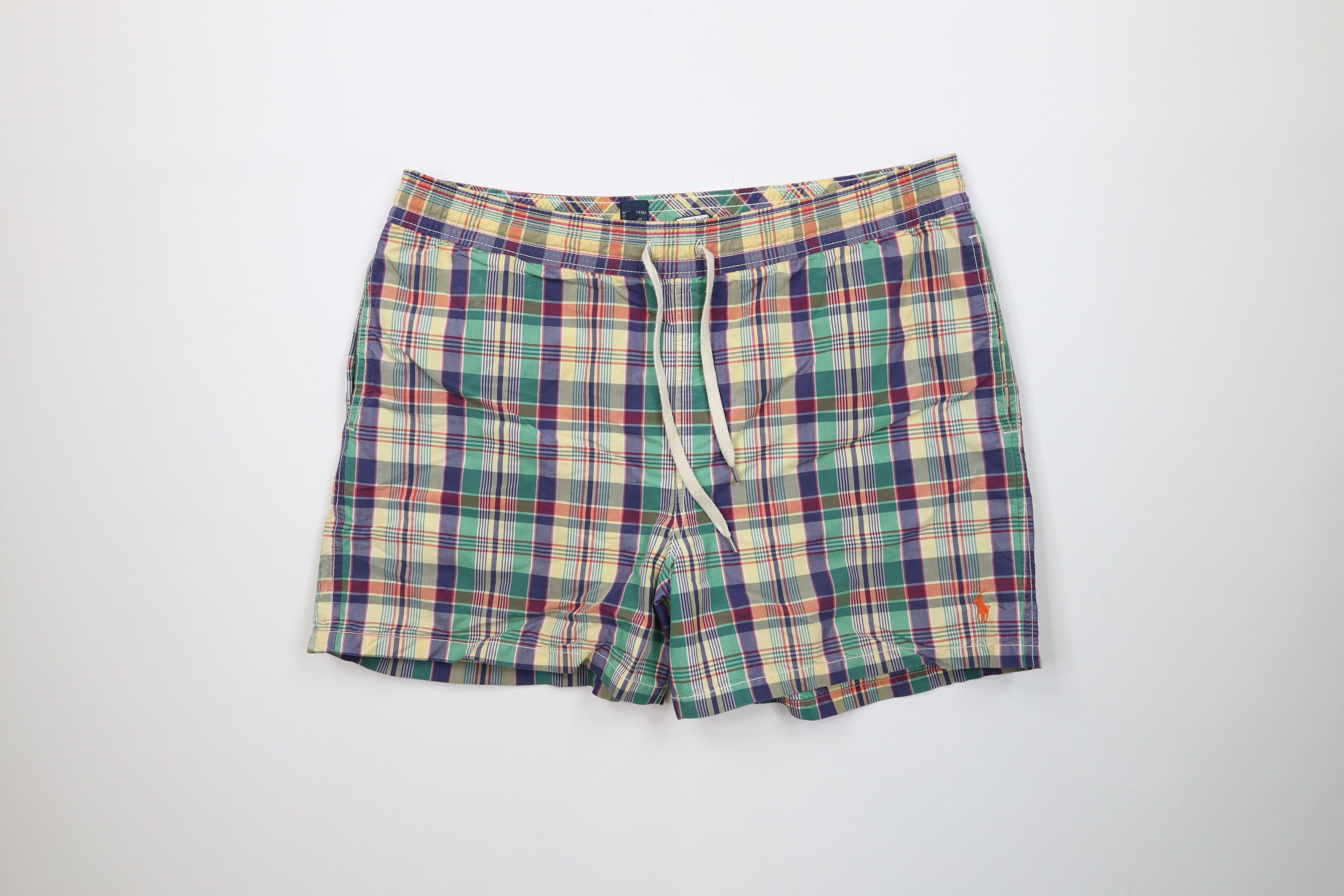 Ralph Lauren Vintage 90s Ralph Lauren Madras Plaid Lined Shorts Trunks Size US 34 / EU 50 - 1 Thumbnail
