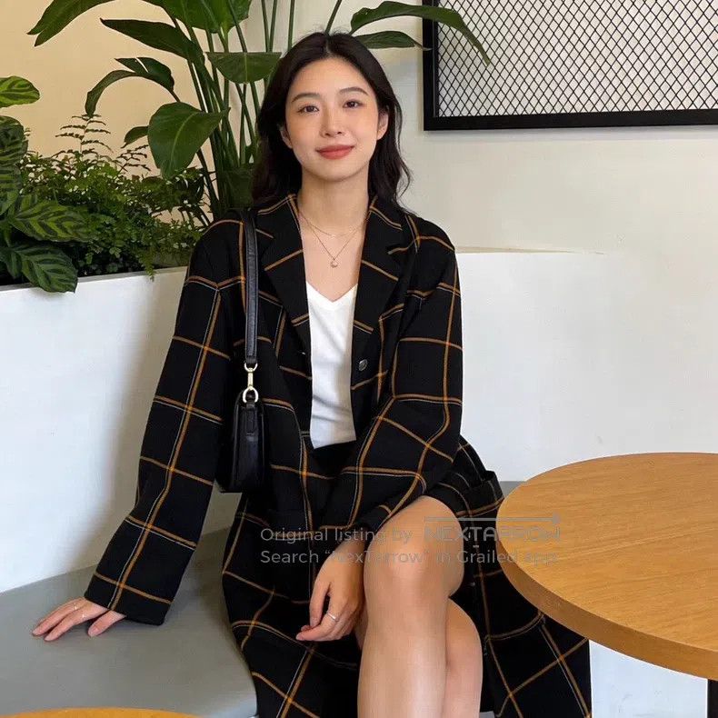 Hermes Hermes Plaid mid-length coat Size XXS / US 00 / IT 34 - 6 Thumbnail