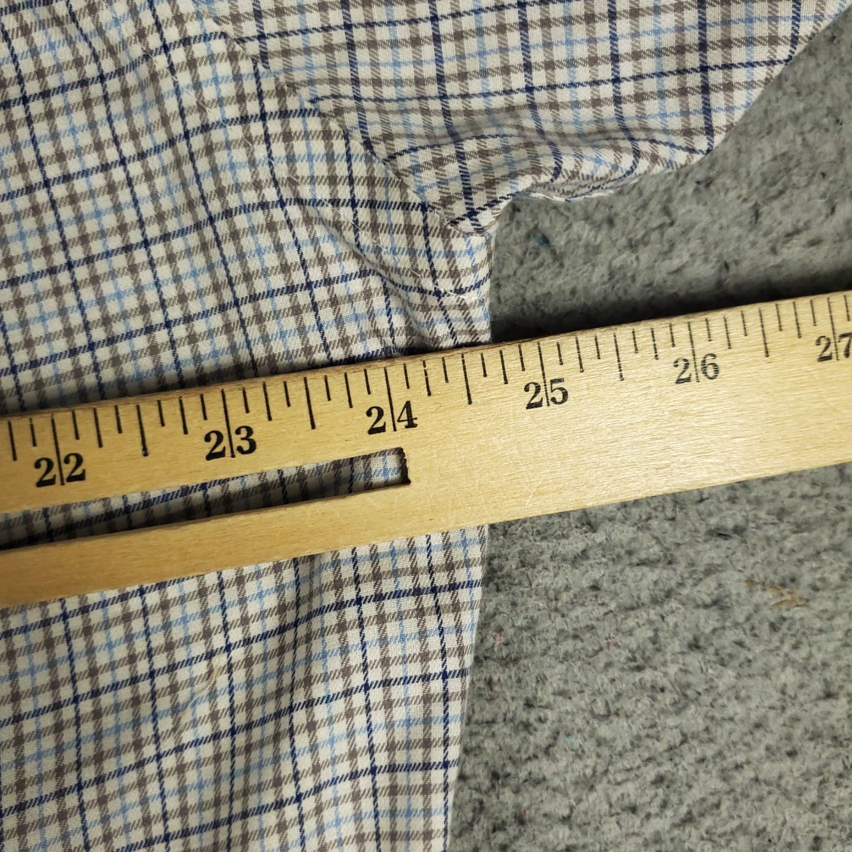 Ralph Lauren Ralph Lauren Shirt Mens 16.5 Blue Beige Check Dress Button Up Long Sleeve Size 46R - 5 Thumbnail