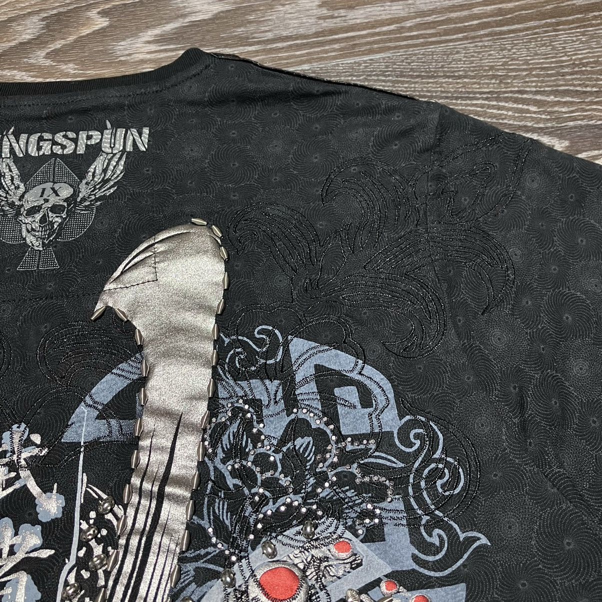 Ringspun Crazy💀RINGSPUN Dynasty Samurai Print Embellished T-shirt Size US L / EU 52-54 / 3 - 7 Thumbnail