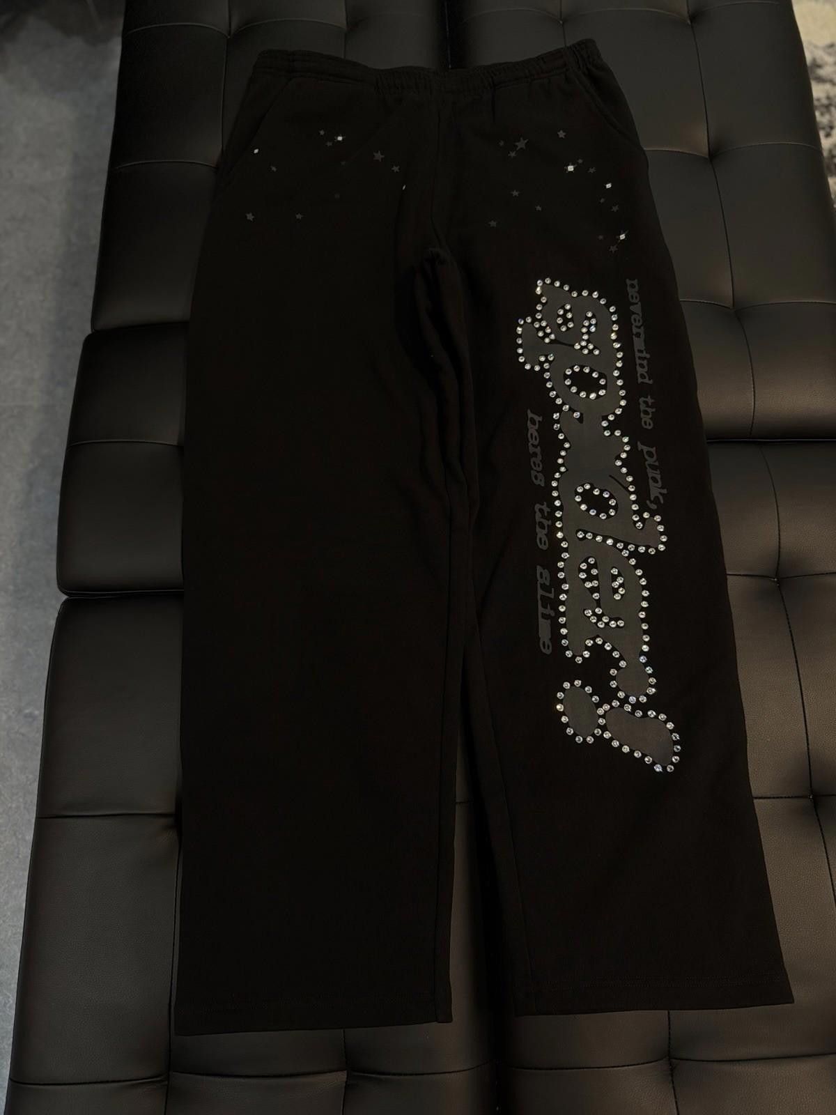 Sp5der Size M - Sp5der Worldwide Black VVS Stone Sweatpants Spider Size US 32 / EU 48 - 2 Thumbnail