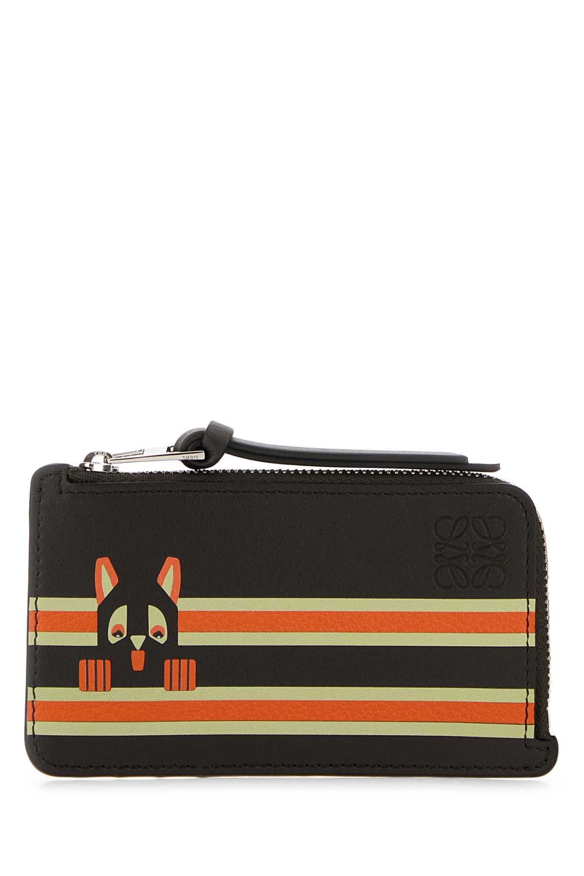 Loewe Futurist Cat Dark Brown Leather Futurist Cat Cardholder Size ONE SIZE - 1 Thumbnail