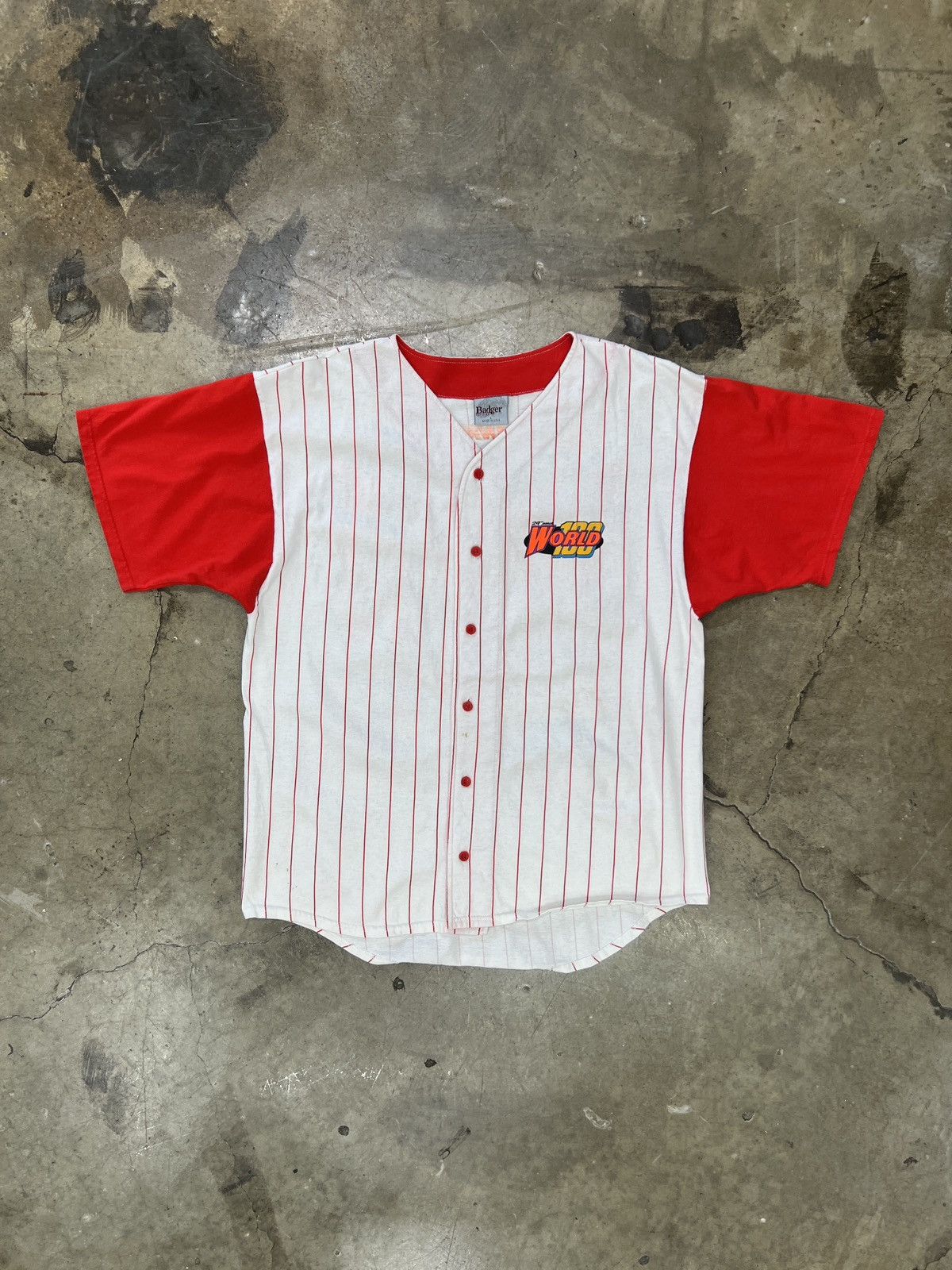 NASCAR Vintage 90s Racing World 100 Speedway Baseball Jersey Large Size US L / EU 52-54 / 3 - 5 Thumbnail