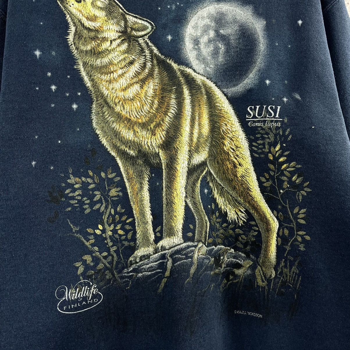 Fruit Of The Loom Screen Stars Vintage Sweatshirt Full Moon Wolf Big Logo Sz M Size US M / EU 48-50 / 2 - 6 Thumbnail