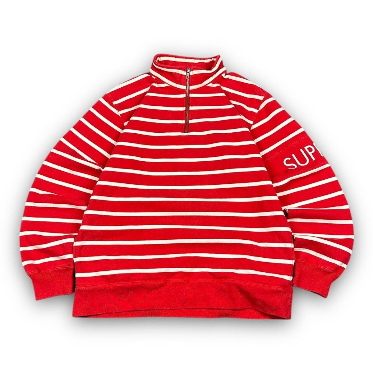 Supreme Supreme Stripped Half Zip F/W 16 Sweater Size US L / EU 52-54 / 3 - 1 Thumbnail