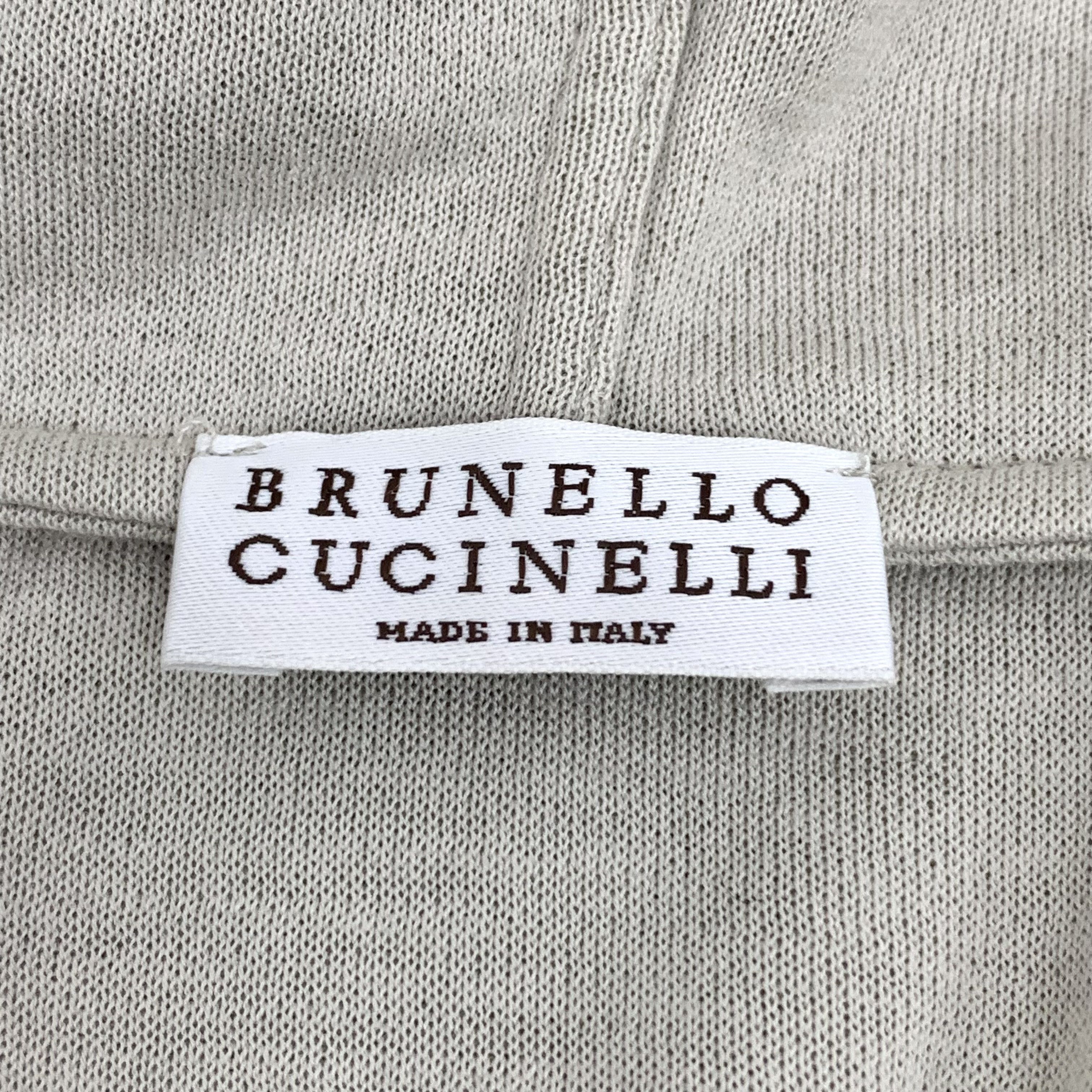Brunello Cucinelli Brunello Cucinelli Grey-Green Zip Hoodie (Size L) Size US L / EU 52-54 / 3 - 6 Thumbnail