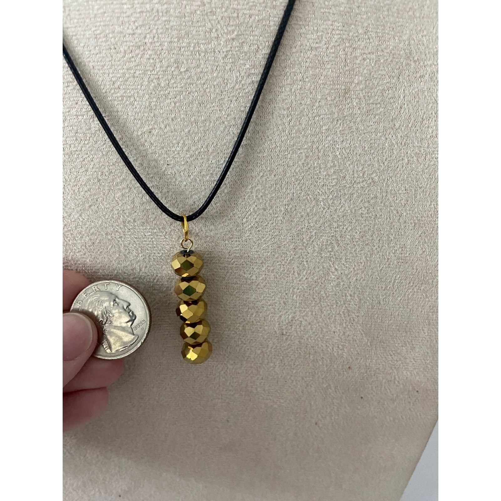 Handmade gold bead pendant necklace Size ONE SIZE - 2 Thumbnail