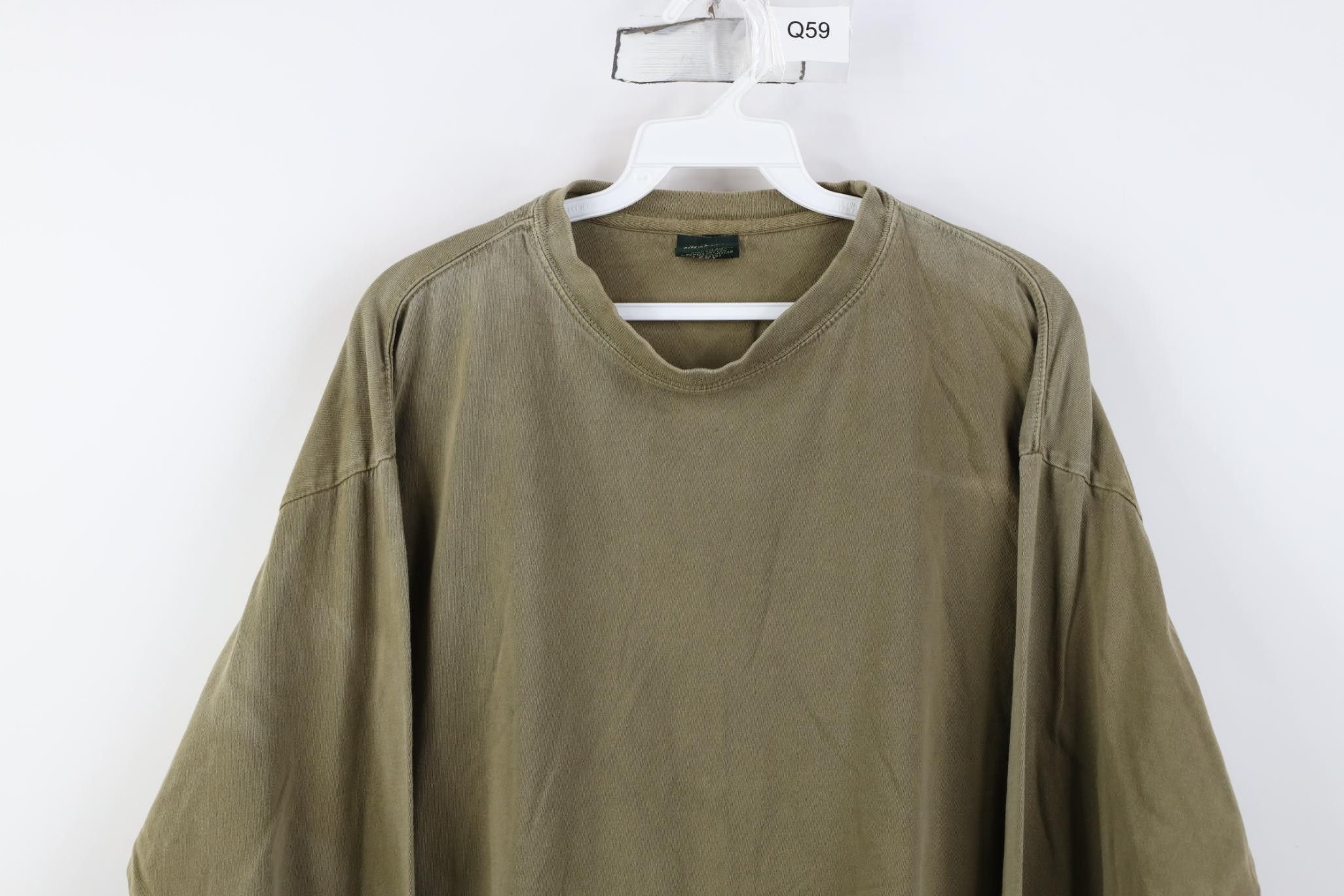 Vintage Vintage 90s Streetwear Cotton Long Sleeve T-Shirt Olive Size US L / EU 52-54 / 3 - 2 Thumbnail