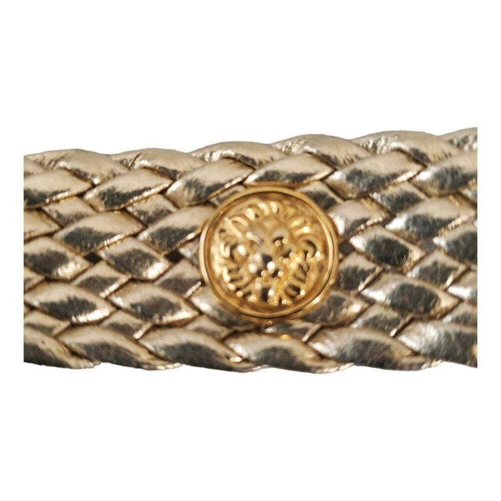 Designer Vintage Gold Braided Leather Ladies Belt Size ONE SIZE - 7 Thumbnail