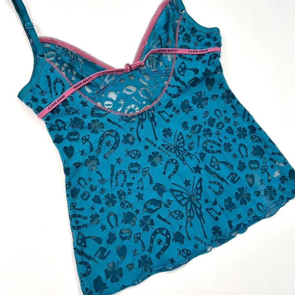Miss Sixty y2k Miss Sixty blue 'lucky' tank top Size M / US 6-8 / IT 42-44 - 4 Thumbnail