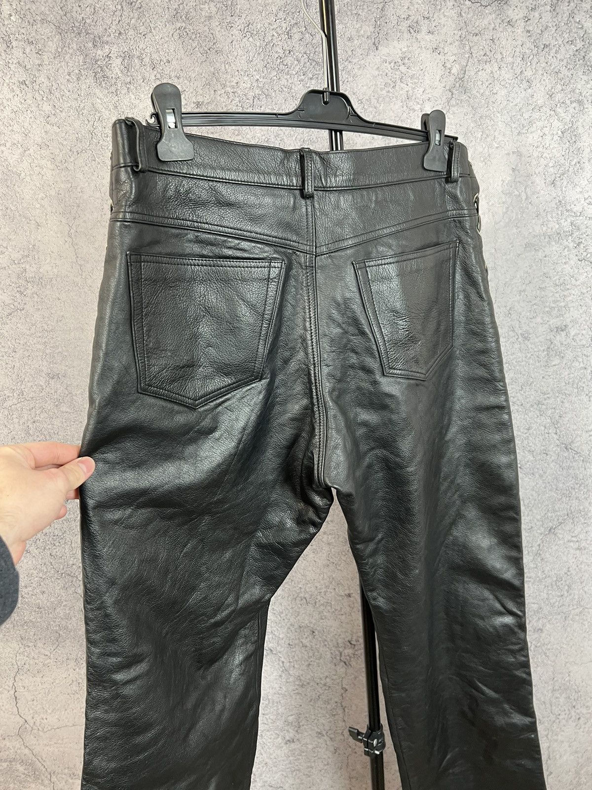 Vintage Real Leather Bikers Pants Motorcycle Y2K