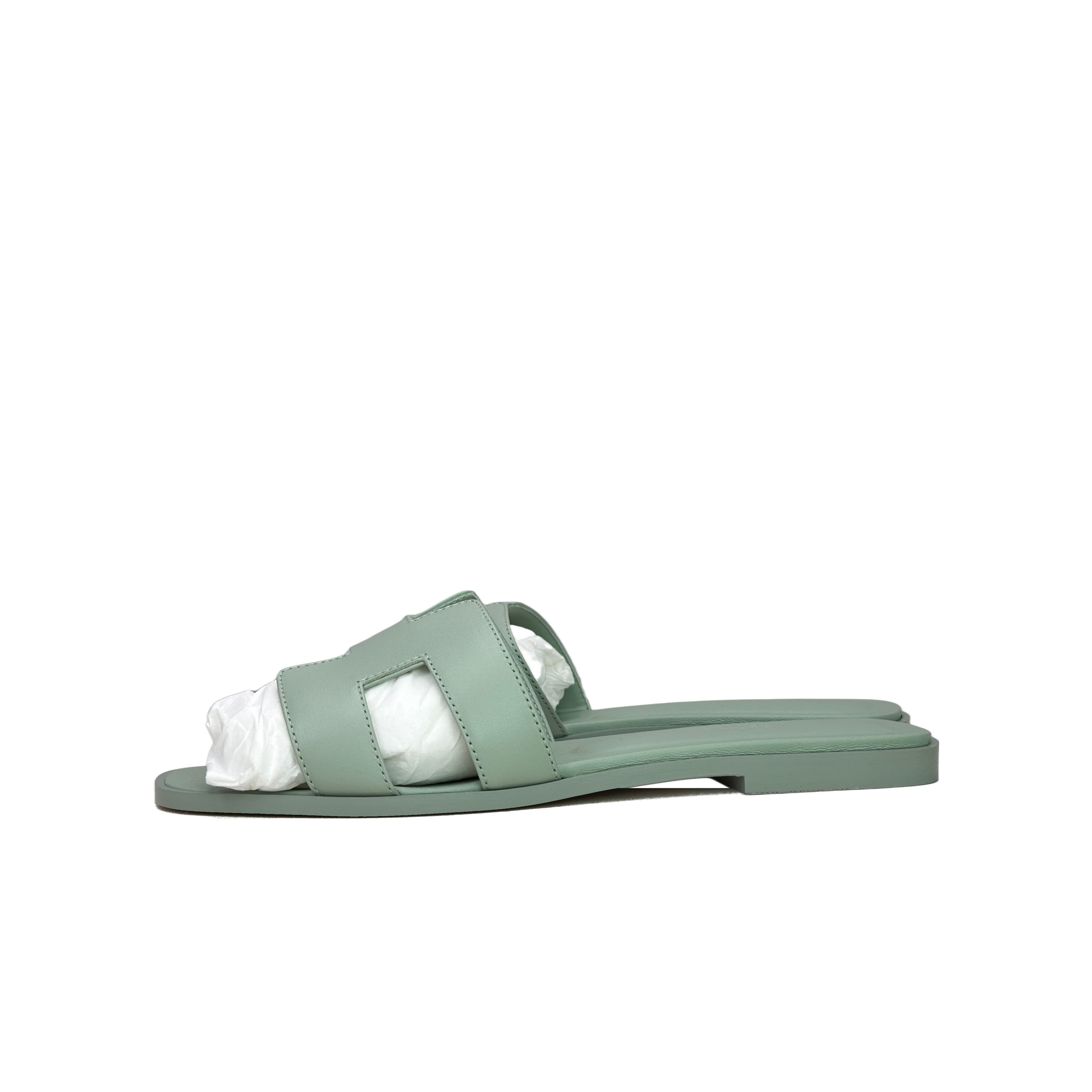 Hermes Hermès Oran Sandals Green Size 39.5 Size US 9.5 / IT 39.5 - 1 Thumbnail