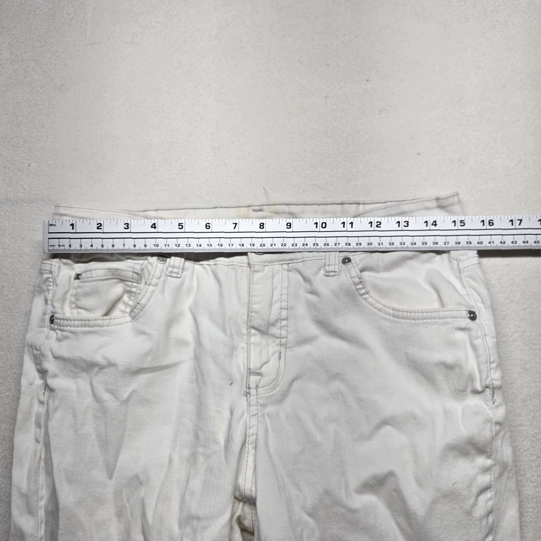 Vintage Bandolino Jeans Women's Solid White Pants 10P Petite Adult Size Womens Straight Pant Boys? Size 32" / US 10 / IT 46 - 4 Thumbnail